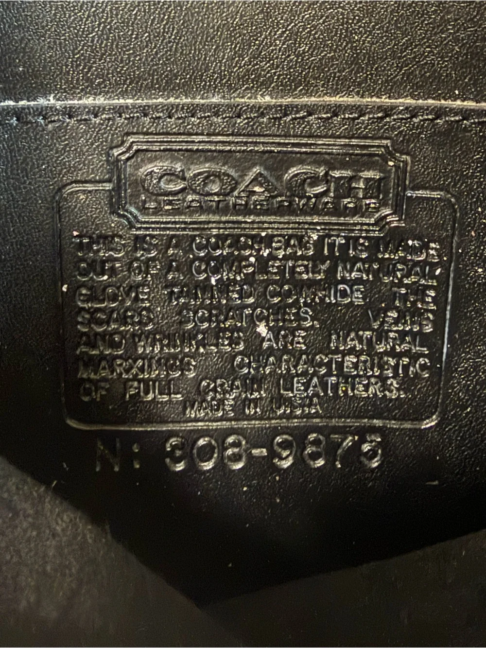 Vintage Coach Black Leather Pocket Bag - Made in the USA